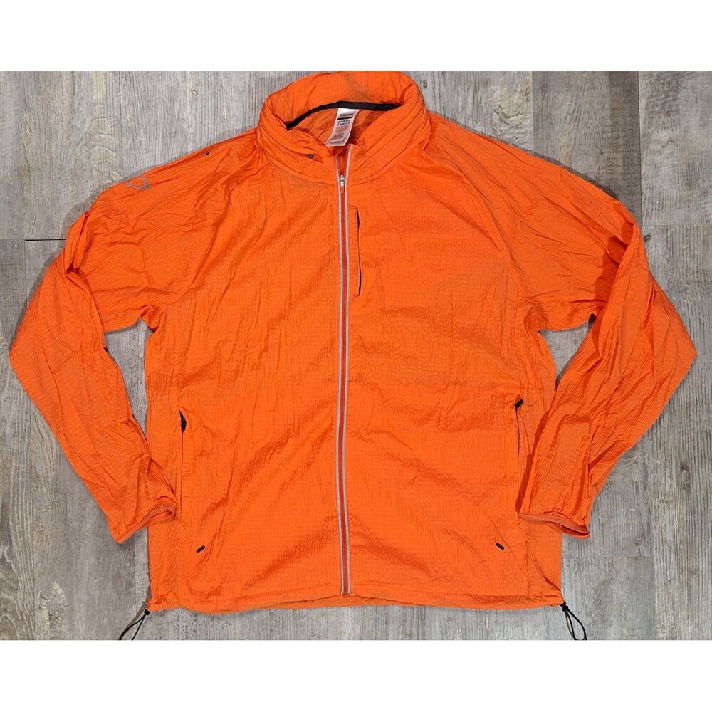 Gymshark Jacket Men's XL Orange Sport Windbreaker Athletic Lightweight Hooded